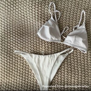 White Women's Triangle Bikini Set - Classic Swim